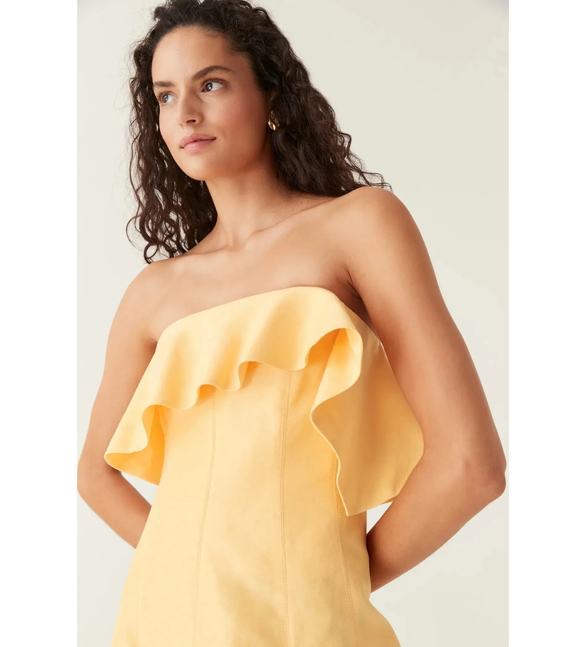Aje Shallows Strapless Gown Marigold Yellow Size AU 10 - Image 3