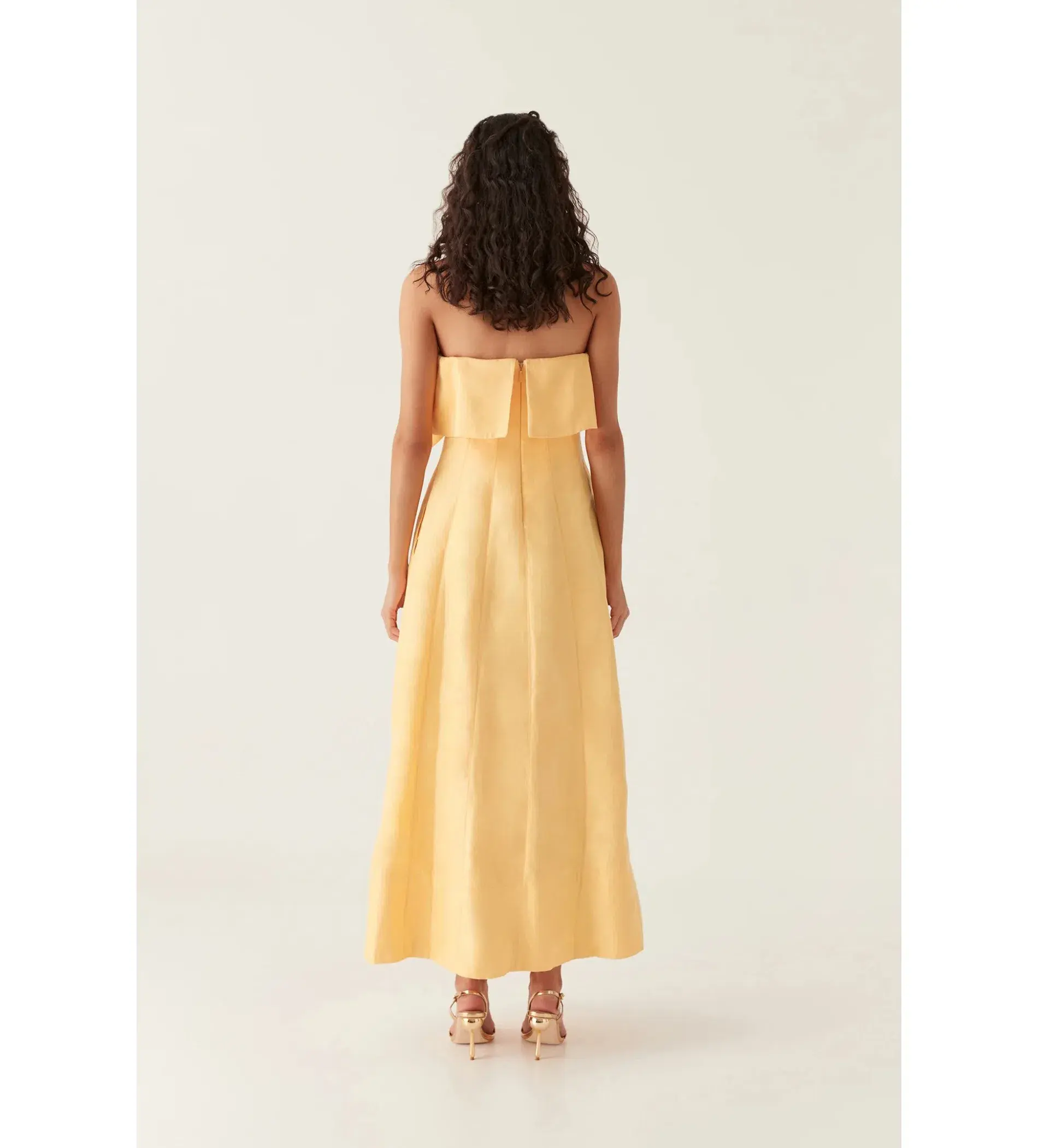 Aje Shallows Strapless Gown Marigold Yellow Size AU 10 - Image 4