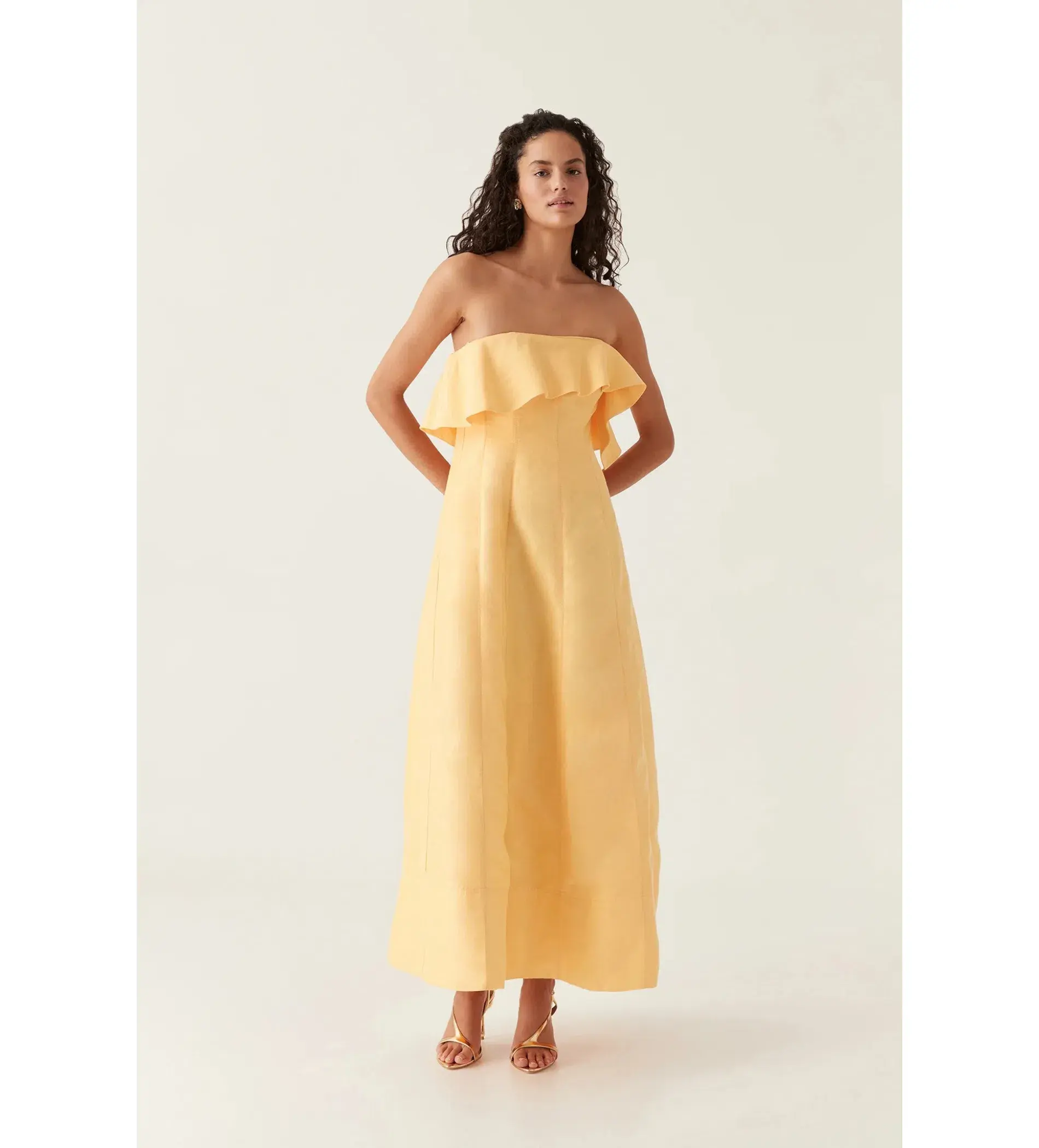 Aje Shallows Strapless Gown Marigold Yellow Size AU 10 - Image 2