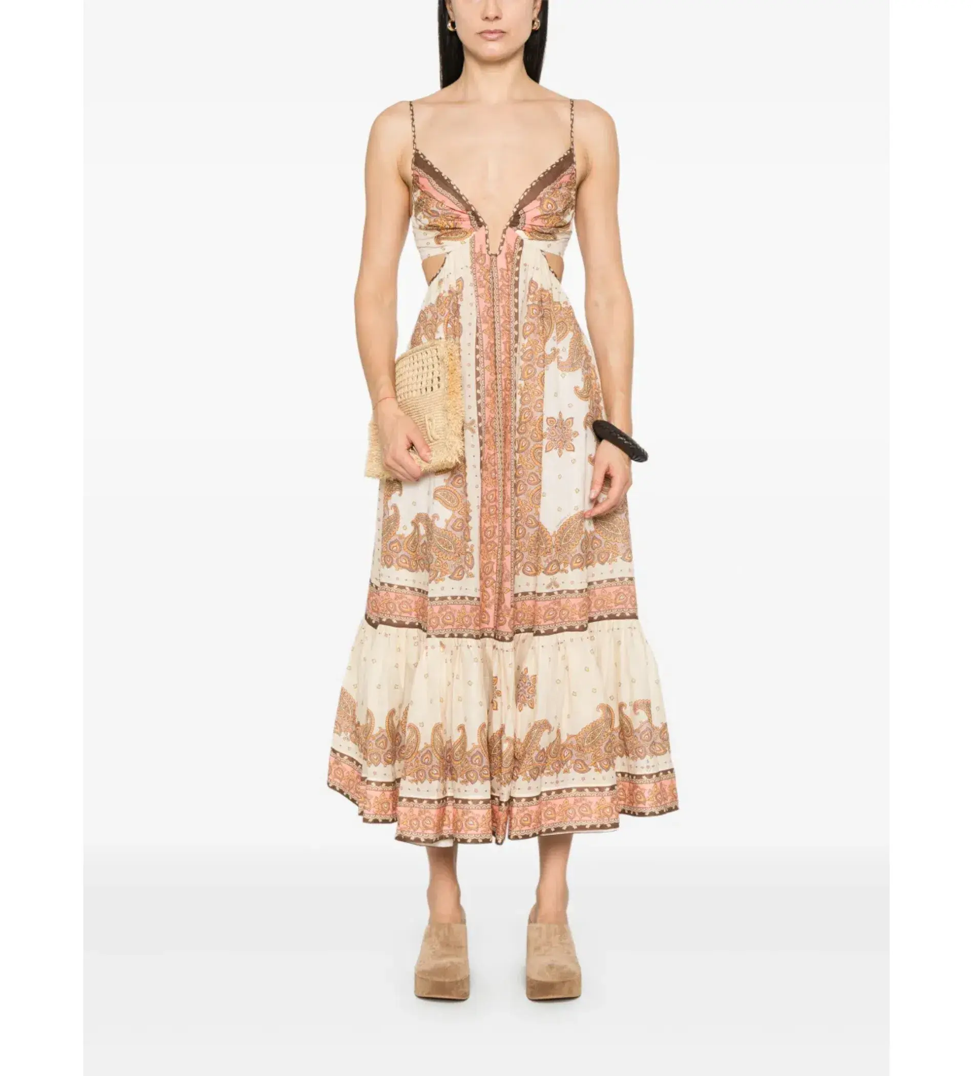 Zimmermann Maxine Plunge Maxi Dress Multi Size 10 - Image 1