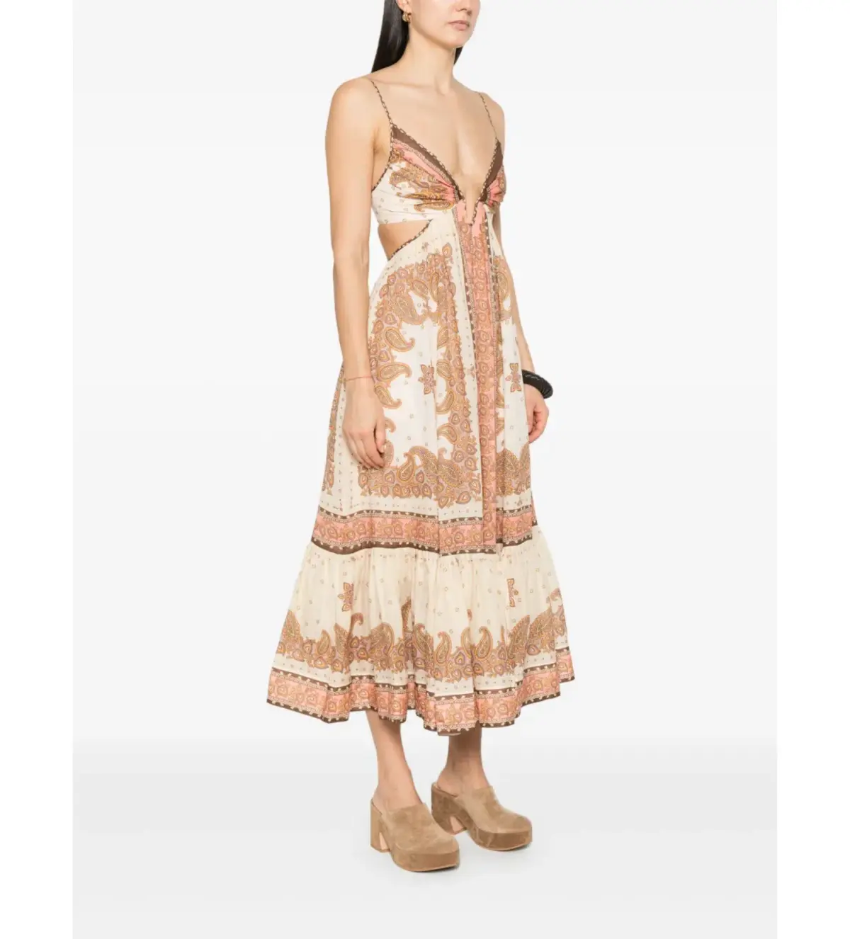 Zimmermann Maxine Plunge Maxi Dress Multi Size 10 - Image 2