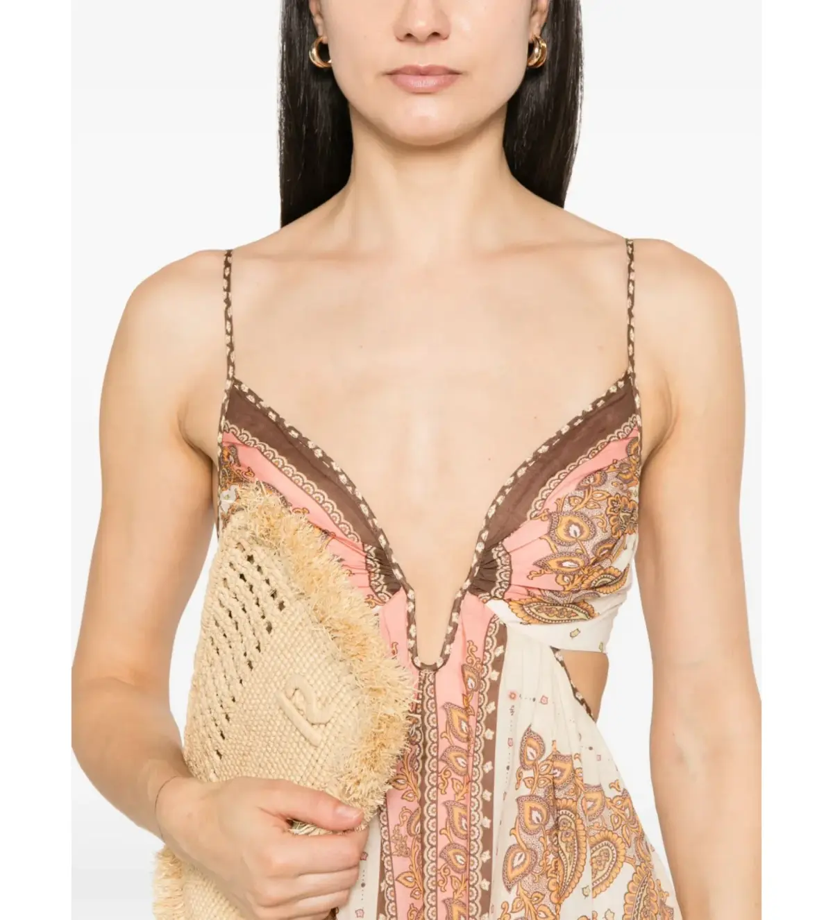 Zimmermann Maxine Plunge Maxi Dress Multi Size 10 - Image 3