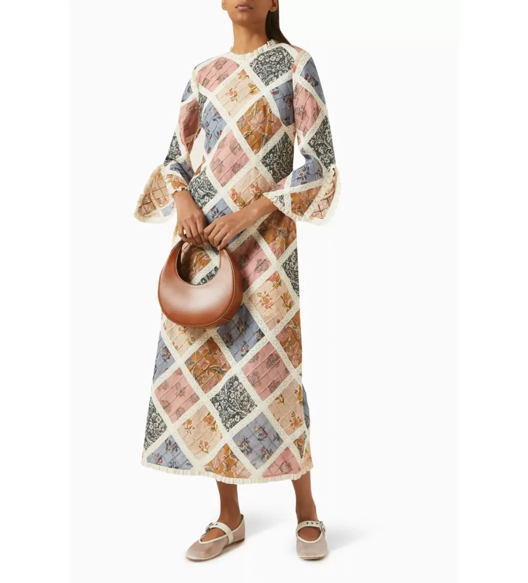 Zimmermann Tallow Lace Trim Midi Dress Multi Size 3 / Size  AU 14 for rent on The Volte - main image