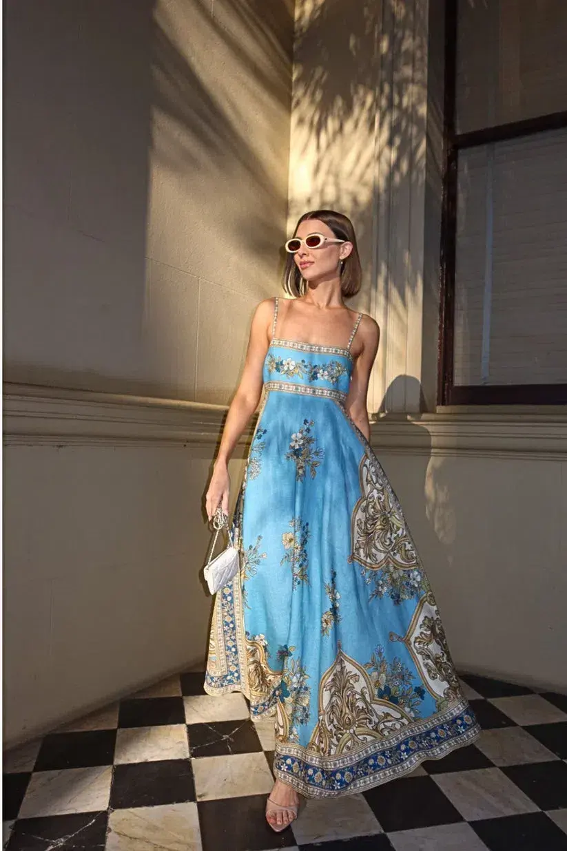 Alemais Cassie Sundress Maxi Dress Print Size 14 - Image 1