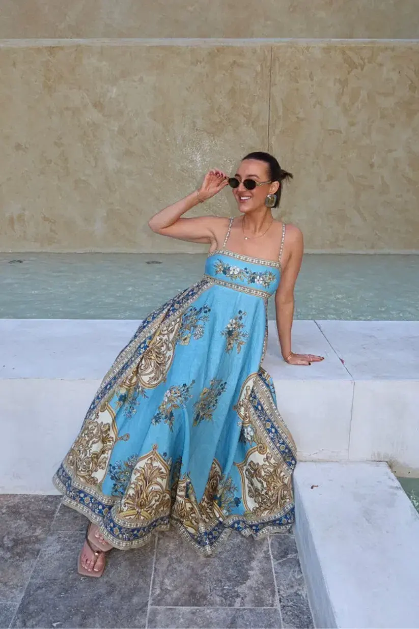 Alemais Cassie Sundress Maxi Dress Print Size 14 - Image 2
