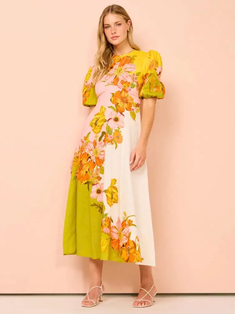 Alemais Silas Midi Dress Multi Size 16 - Image 1