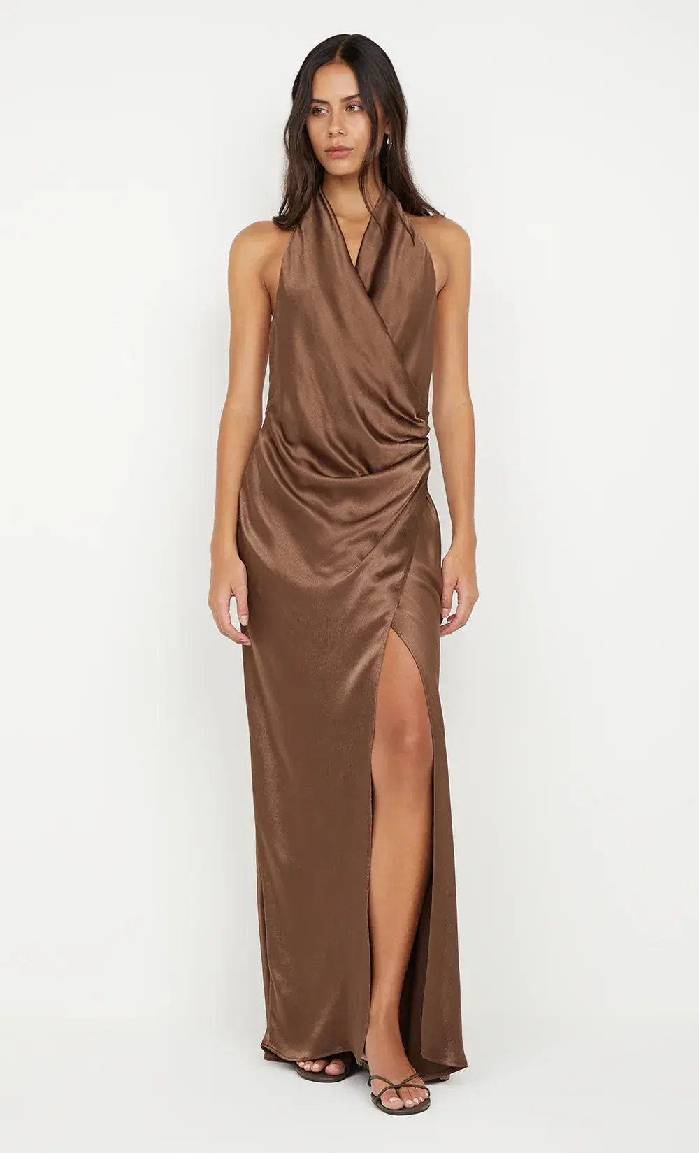 Bec & Bridge Elisia Wrap Maxi Dress Milk Chocolate Size 8 - Image 1