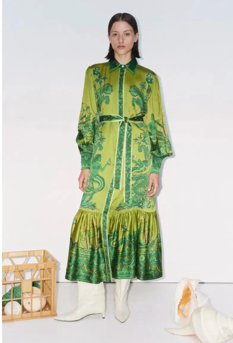 Alemais Solaris Shirtdress Olive Size 12 - Image 1