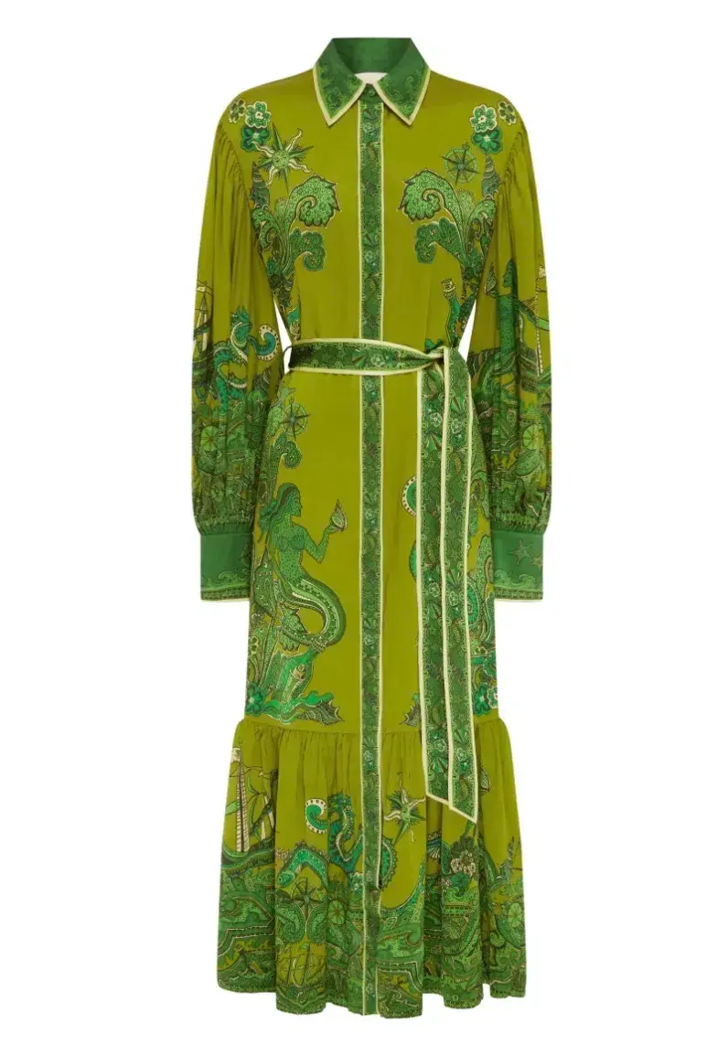 Alemais Solaris Shirtdress Olive Size 12 - Image 4