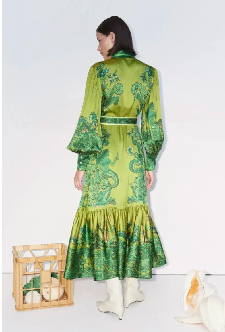 Alemais Solaris Shirtdress Olive Size 12 - Image 3