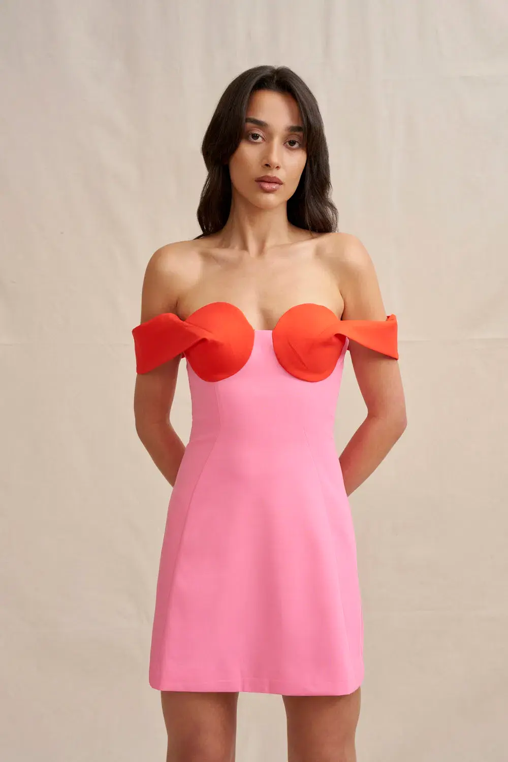 By Johnny Cleo Mini Dress Red Pink Size 8 - Image 8