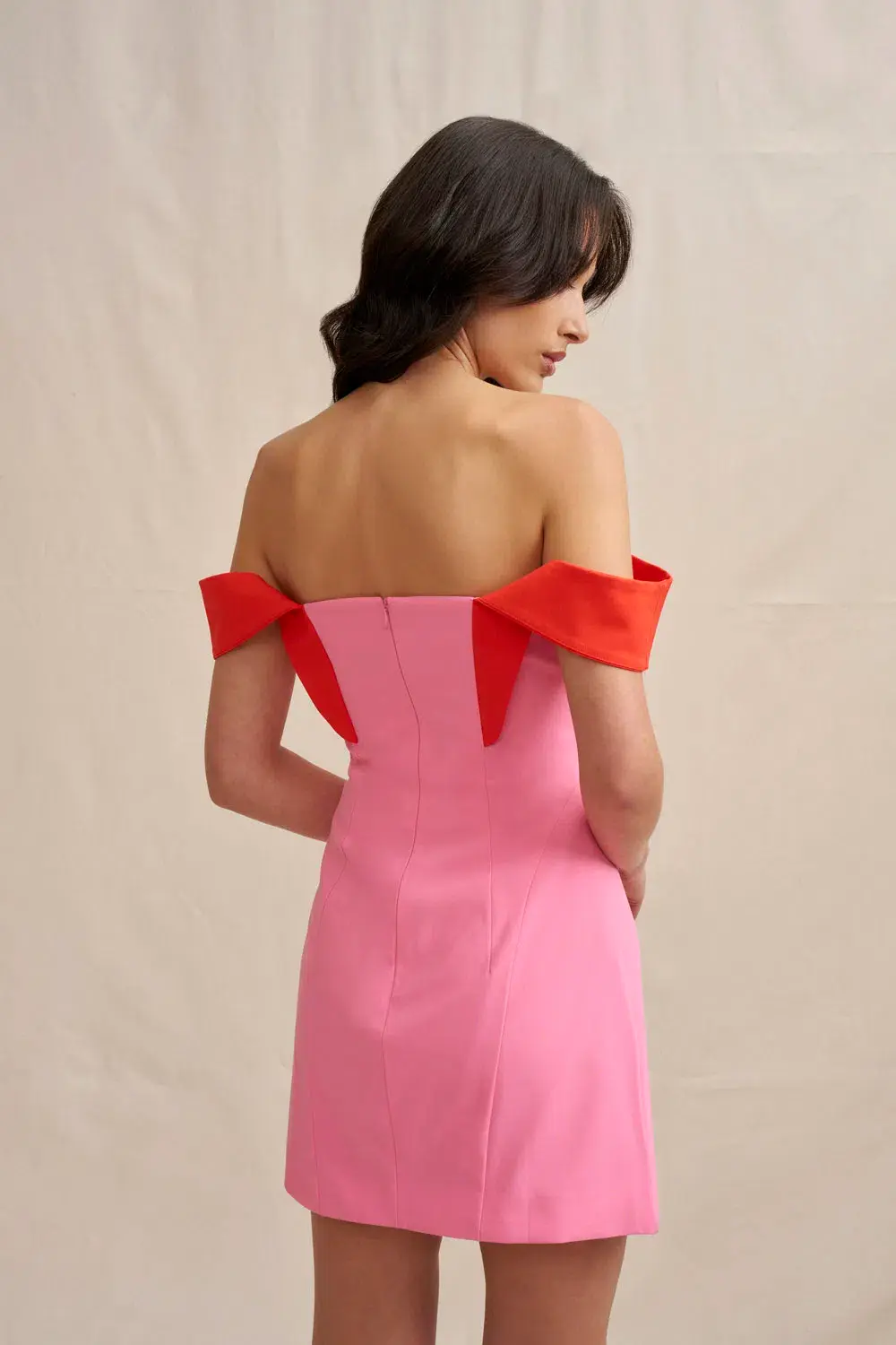 By Johnny Cleo Mini Dress Red Pink Size 8 - Image 6