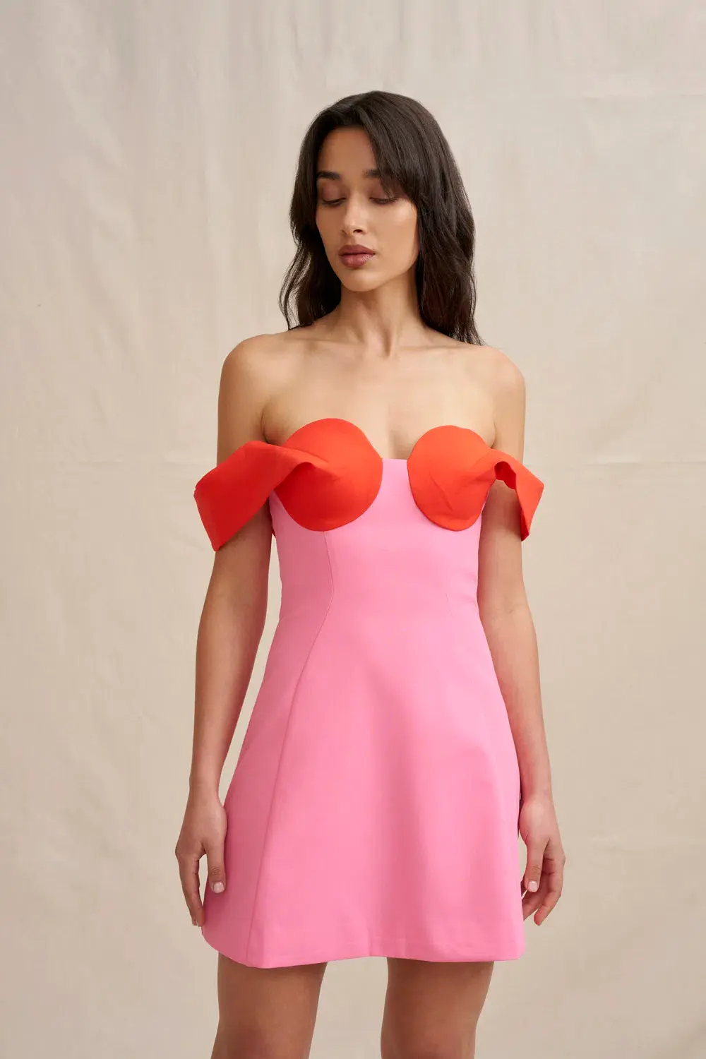 By Johnny Cleo Mini Dress Red Pink Size 8 - Image 7