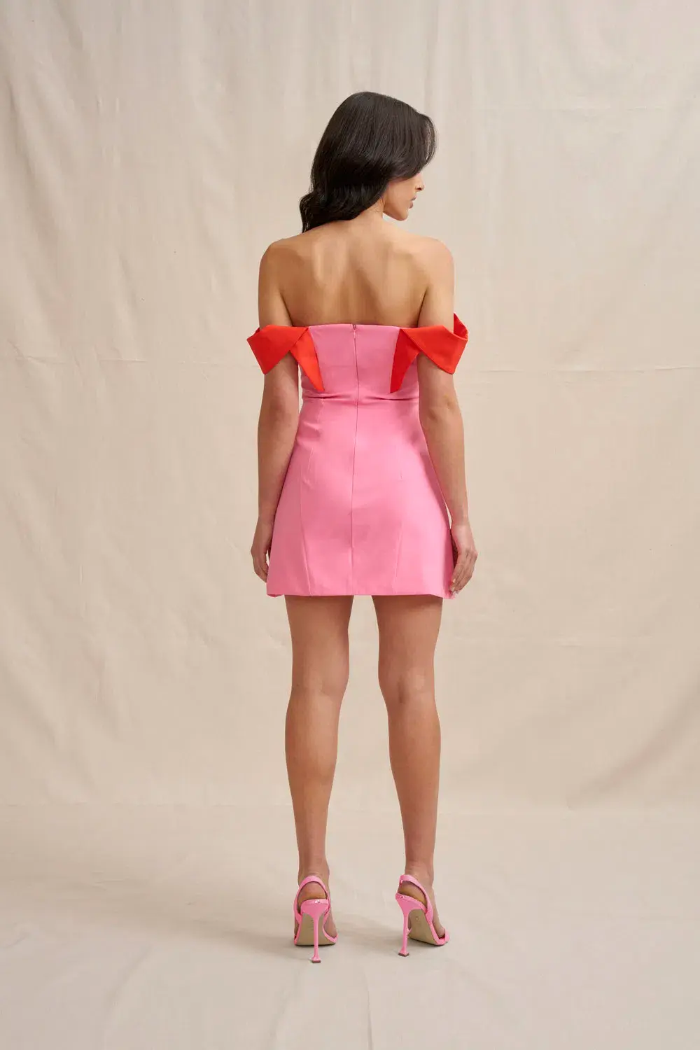 By Johnny Cleo Mini Dress Red Pink Size 8 - Image 4