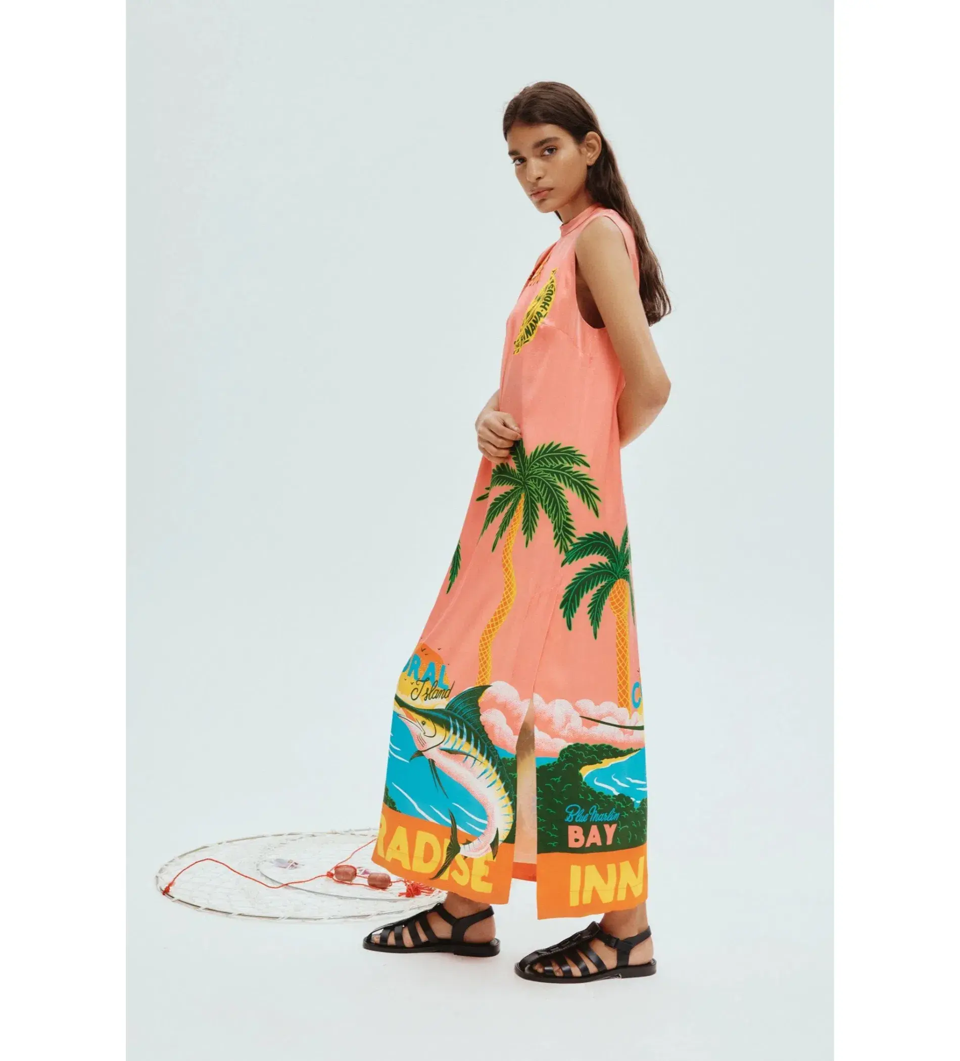Alemais Paradiso Silk Midi Dress in Print Size 16 - Image 2