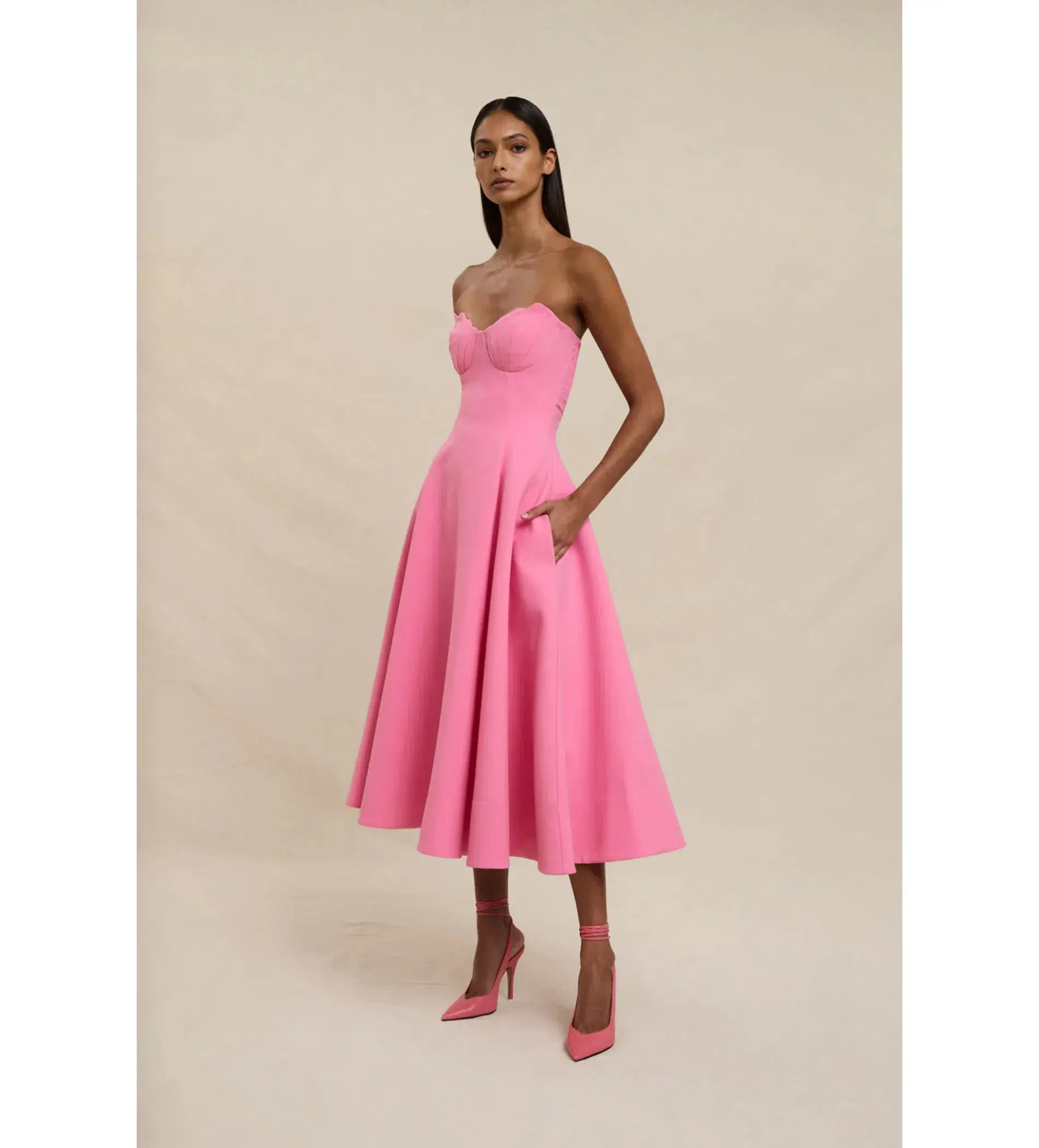 By Johnny Venus Shell Strapless Dress in Pink Size M / AU 10 - Image 3