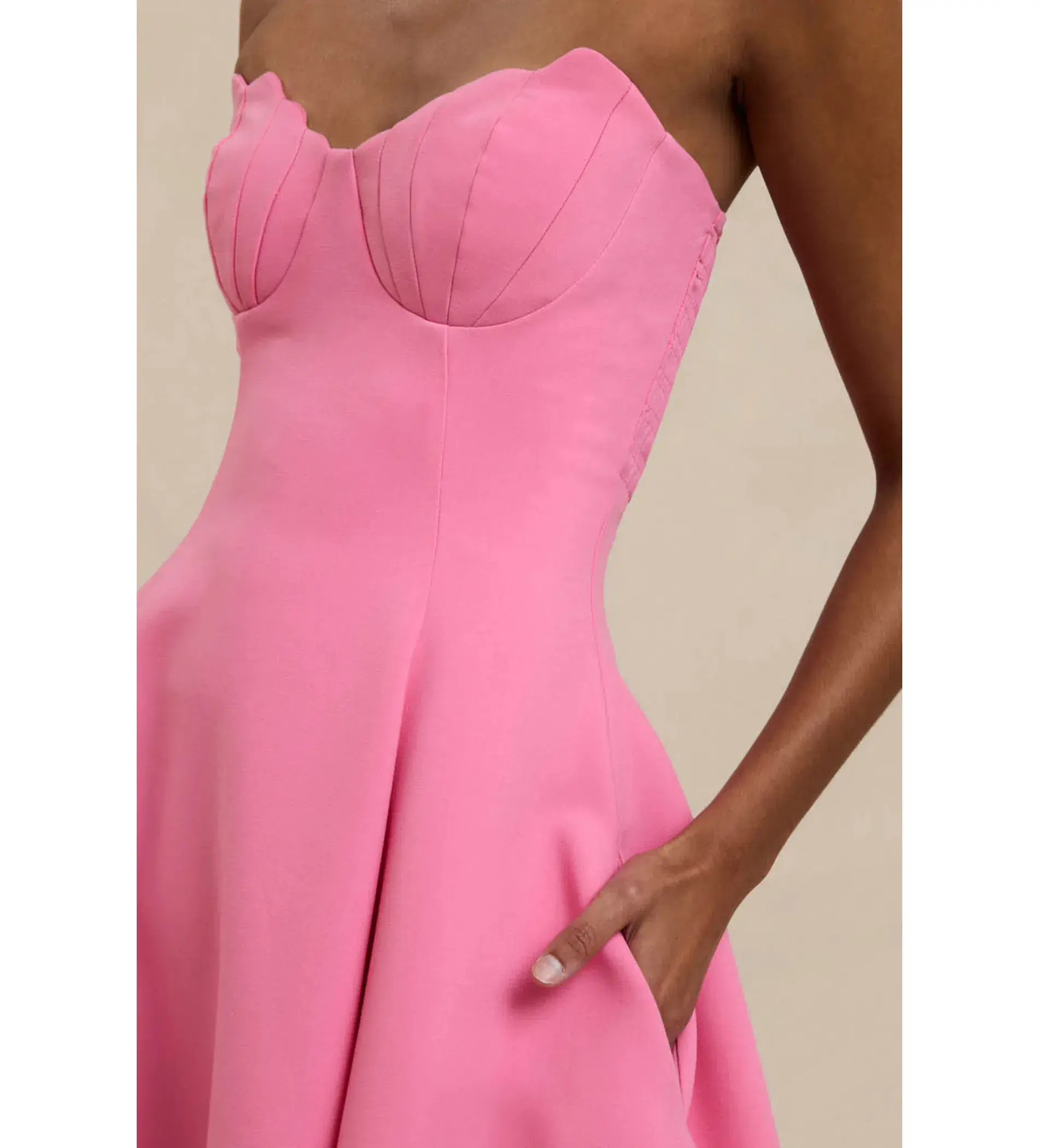 By Johnny Venus Shell Strapless Dress in Pink Size M / AU 10 - Image 5