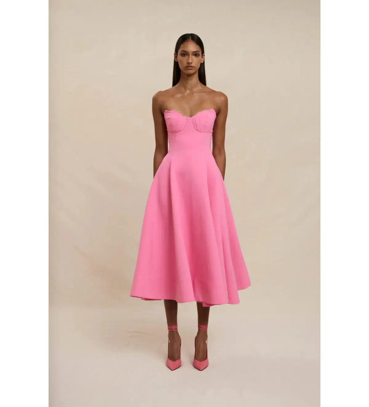 By Johnny Venus Shell Strapless Dress in Pink Size M / AU 10 - Image 1