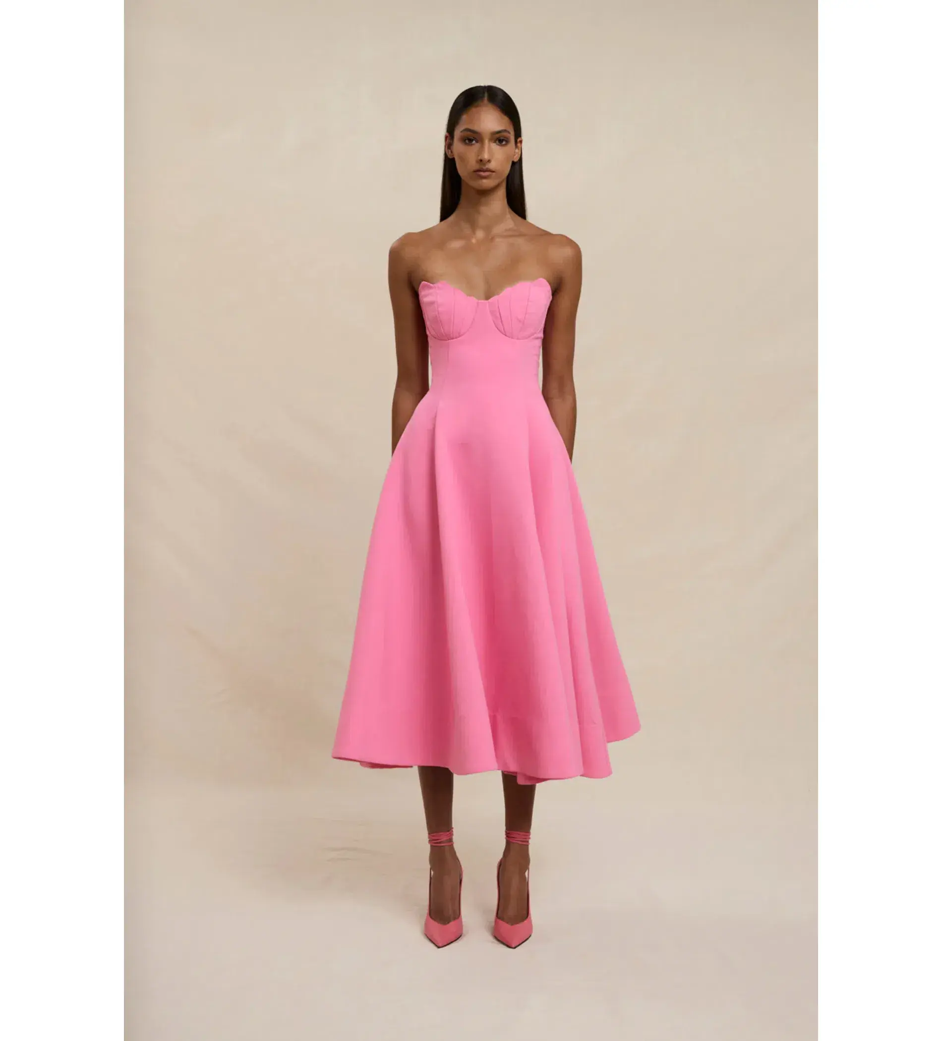By Johnny Venus Shell Strapless Dress in Pink Size L / AU 12 - Image 1