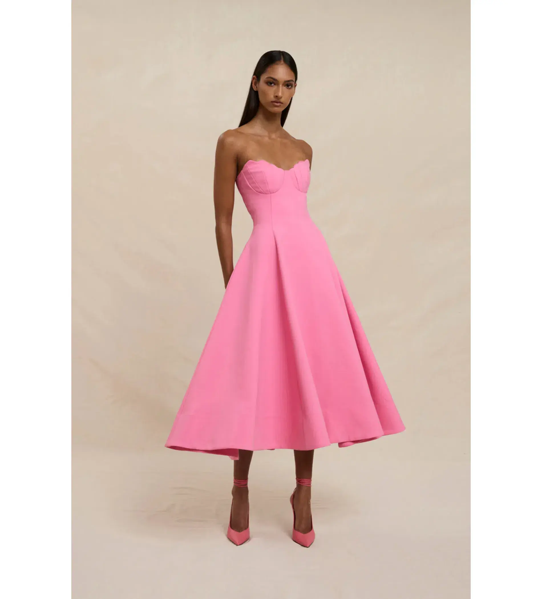 By Johnny Venus Shell Strapless Dress in Pink Size L / AU 12 - Image 2