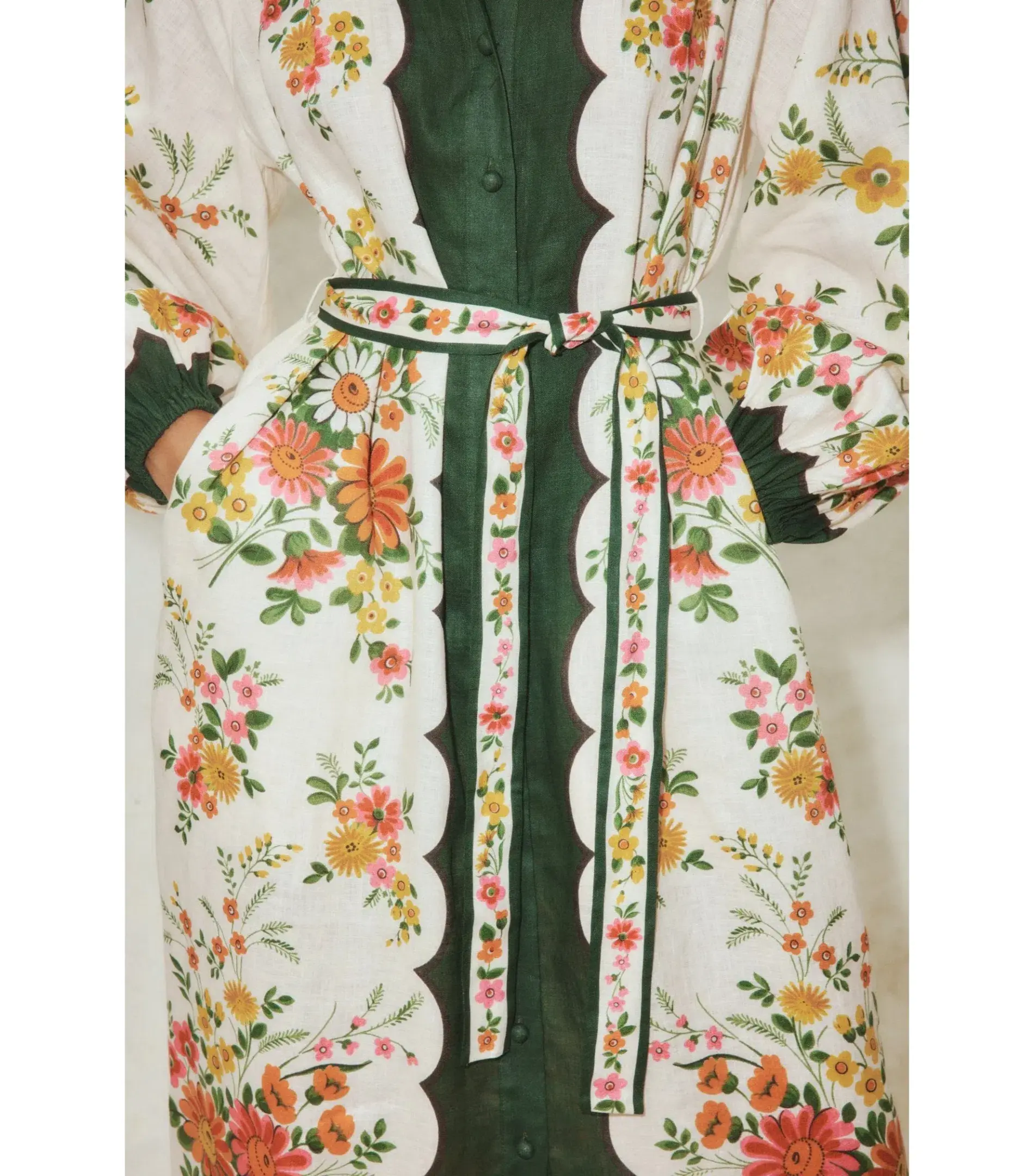 Alemais Elisabetta Midi Shirtdess Floral Size AU 14 - Image 3