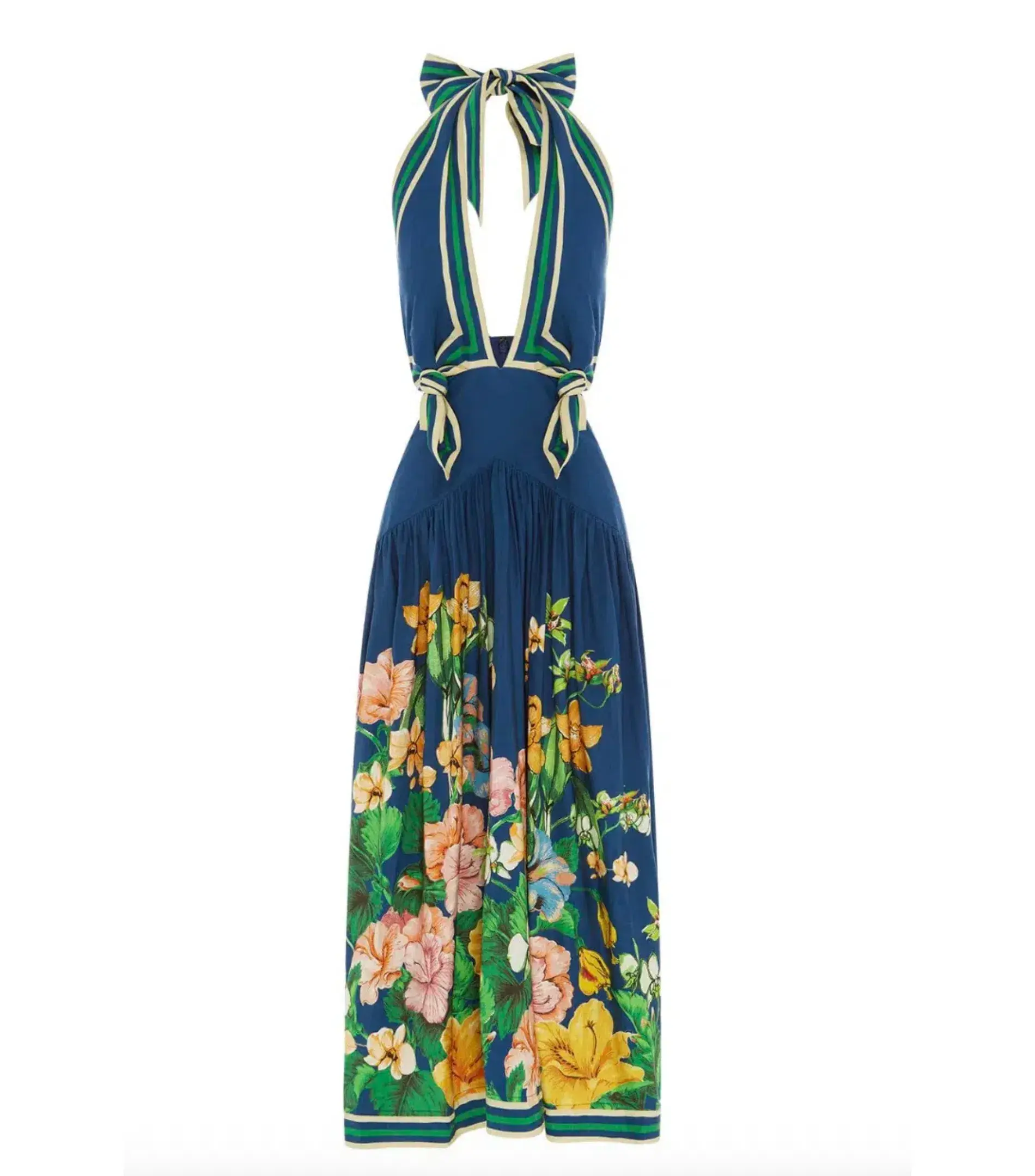 Alemais Lyla Halter Midi Dress Blue Size AU 12 - Image 6