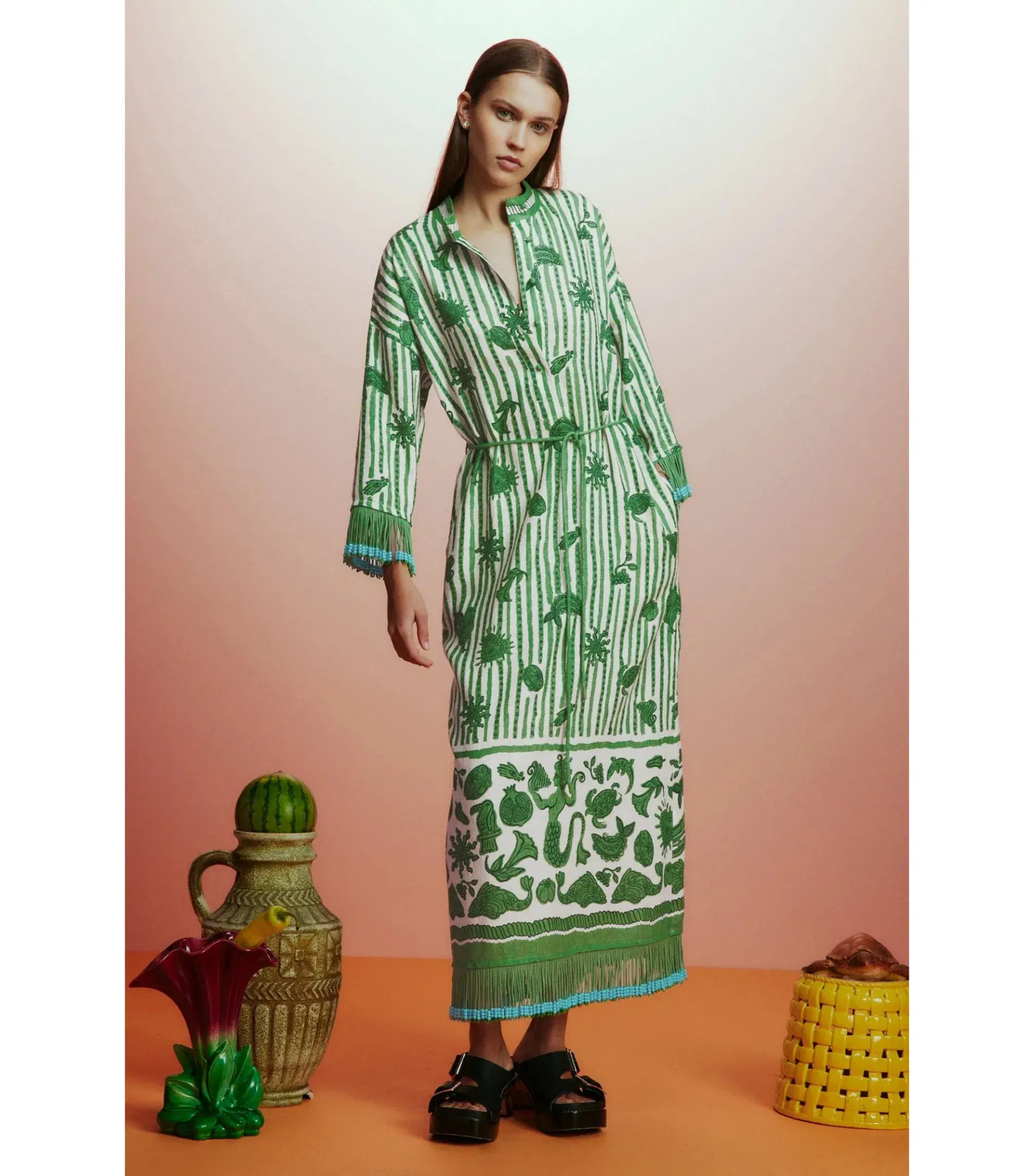 Alémais Lula Midi Dress Green Size AU 14 - Image 1