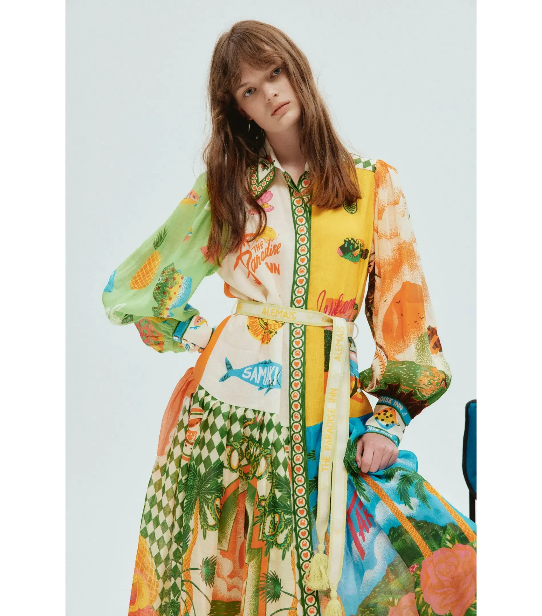 Alemais Paradiso Midi Shirtdress Multi Print Size AU 12 - Image 4