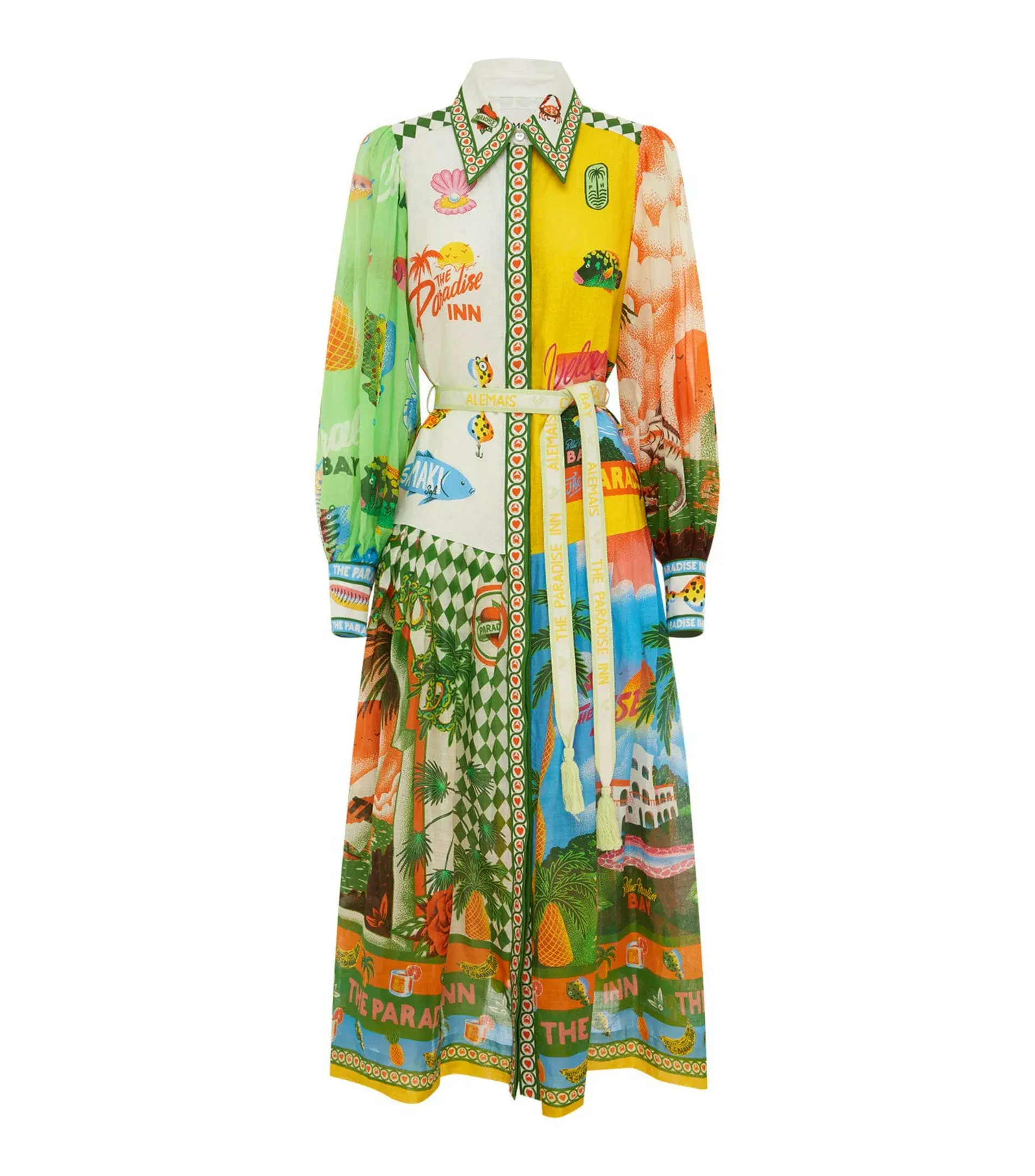 Alemais Paradiso Midi Shirtdress Multi Print Size AU 12 - Image 6