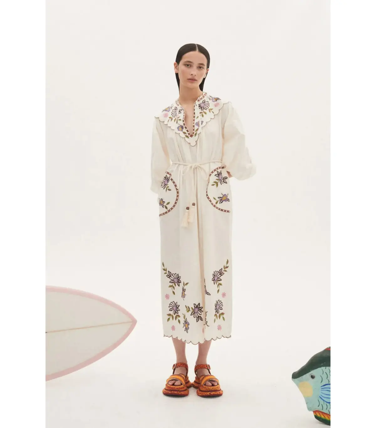 Alémais Nelly Embroidered Midi Dress Floral Size AU 12 - Image 1