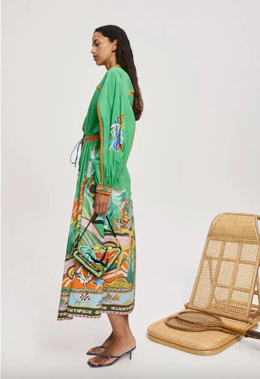 Alémais Lucky Pace Midi Shirtdress in Green Size 16 - Image 2