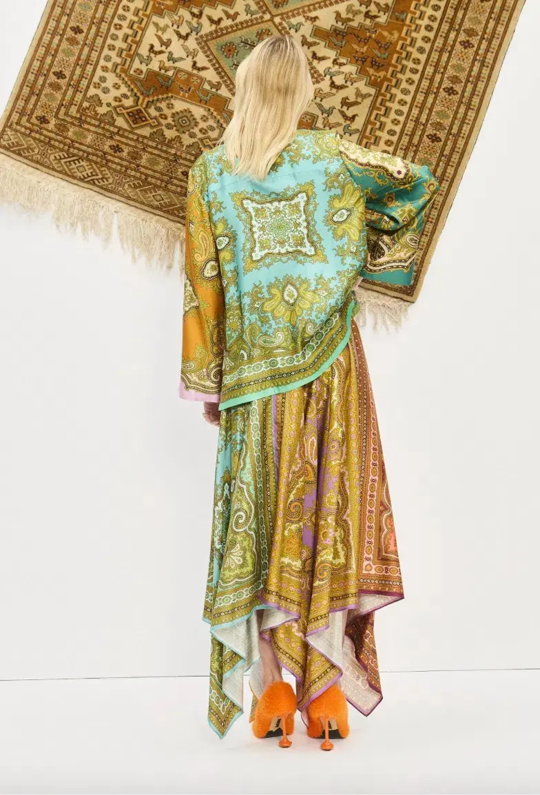 Alémais Clemenza Shirt and Scarf Skirt Set Multi Size 16 for rent on The Volte - main image