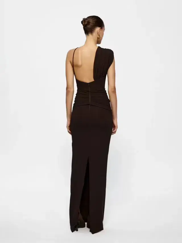 Effie Kats Greer Gown Coffee Brown Size 10 - Image 5