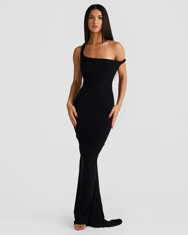 Melani the Label Maia Dress Maxi Black Size AU 6  - Image 1