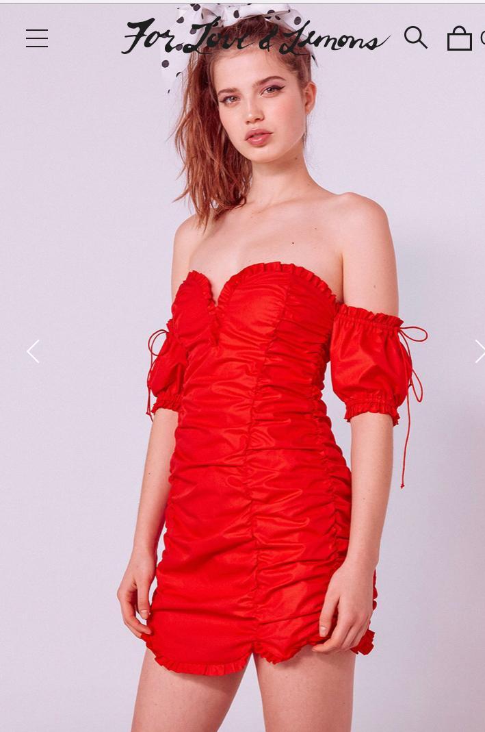 For love & lemons Jackson Shirred Mini Dress size 8 - Image 4