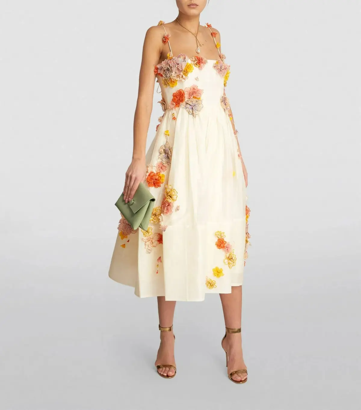 Zimmermann Floral Applique Midi Dress Floral Size 2 / Size AU 12  - Image 1