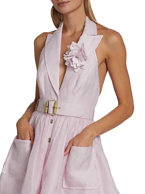 Zimmermann High Tide Tuxedo Mini Dress in Lilac Size 2 /AU 12 - Image 2
