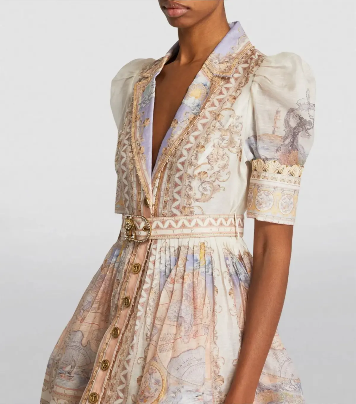 Zimmermann High Tide Mini Shirt Dress Odyssey Print Size 2 / AU 12 - Image 2