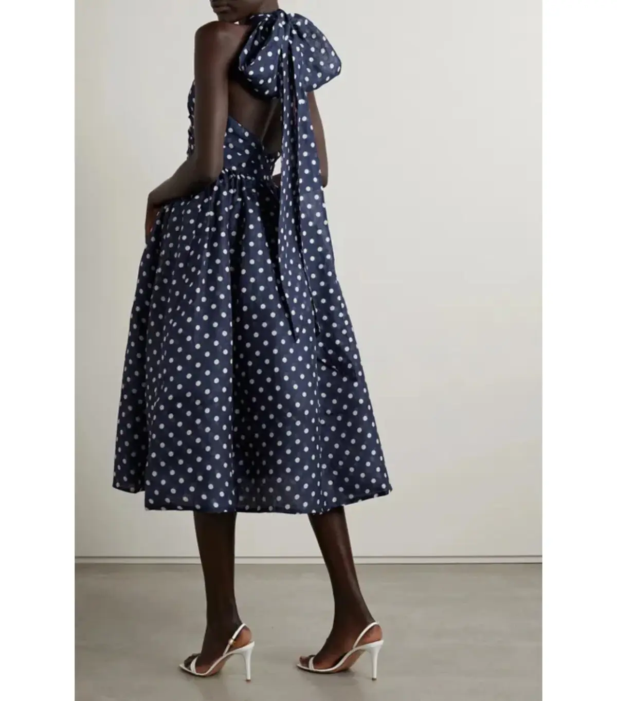 Zimmermann High Tide Halter Midi Dress Navy/Cream Dot Size 2 / AU 12 - Image 2