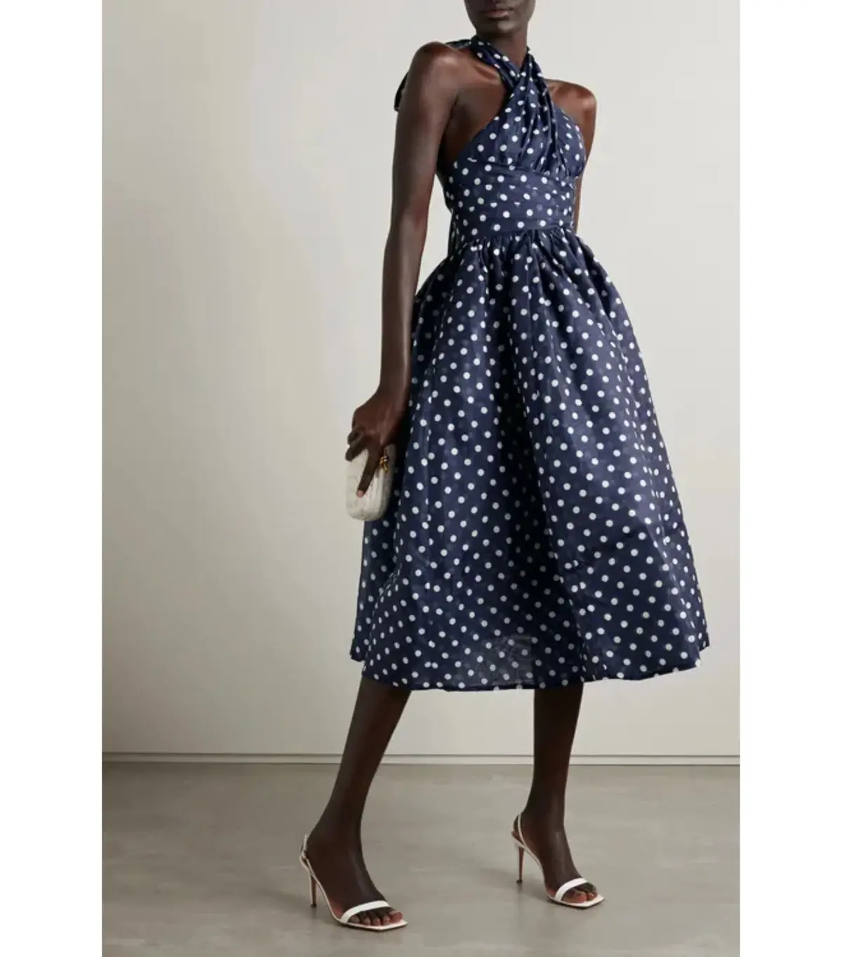 Zimmermann High Tide Halter Midi Dress Navy/Cream Dot Size 2 / AU 12 - Image 1