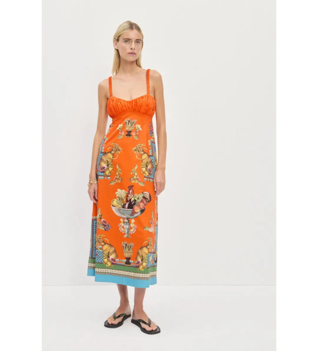 Alemais Rocco Midi Dress Orange Size AU 10  for rent on The Volte - main image
