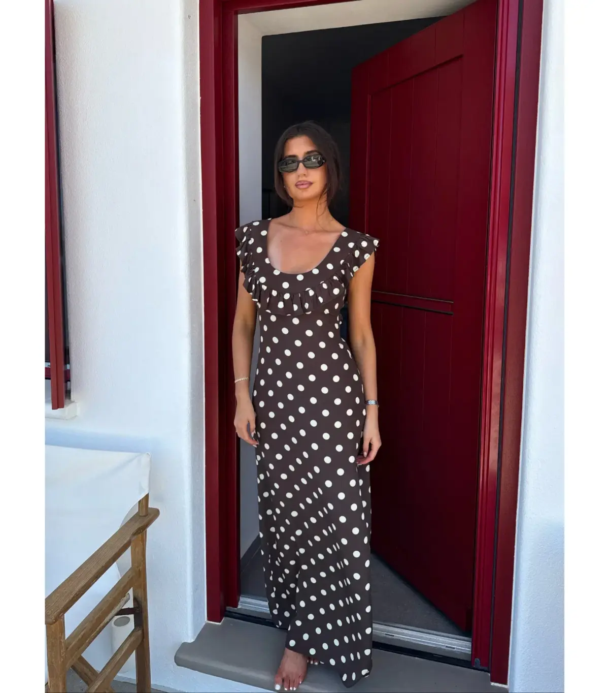 Design by Si Luna Maxi Dress Brown/White Size M / AU 10 - Image 3