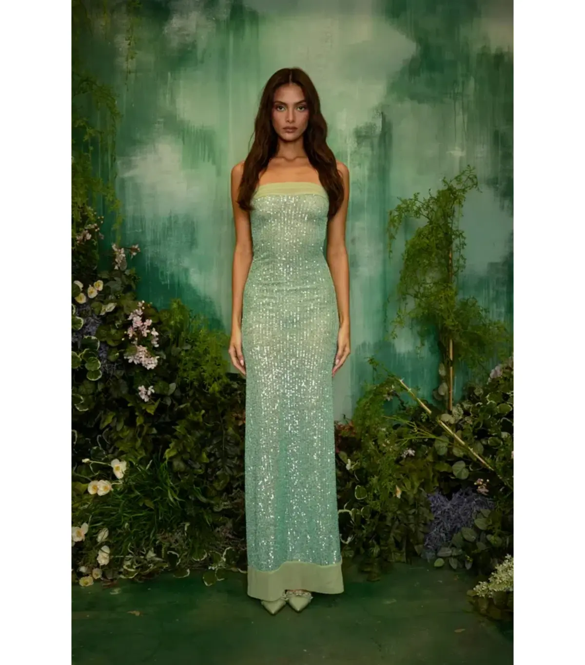 Fait Par Foutch Elizabeth Maxi Dress Malachite Size AU 8 - Image 1