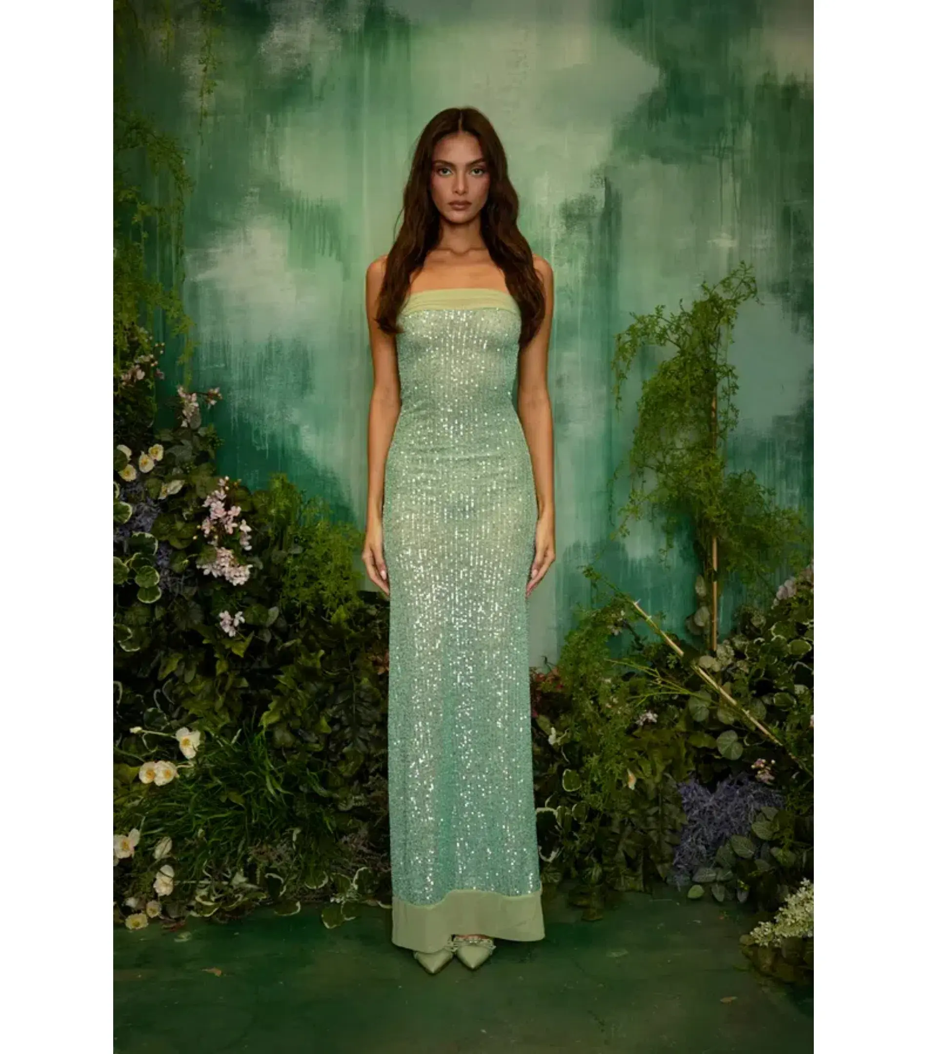 Fait Par Foutch Elizabeth Maxi Dress Malachite Size AU 8 - Image 1