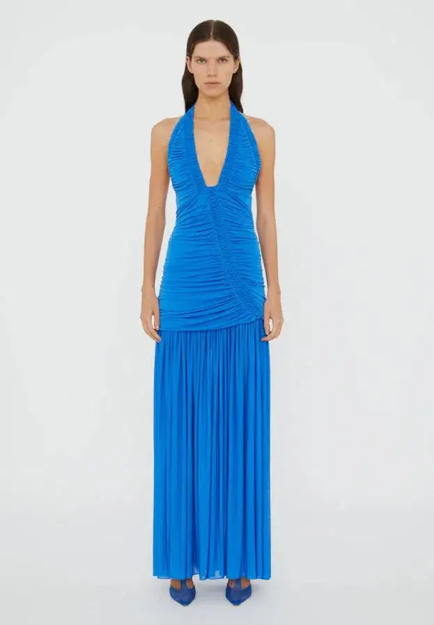 Christopher Esber Orion Gown in Lapis Size 8 - Image 1