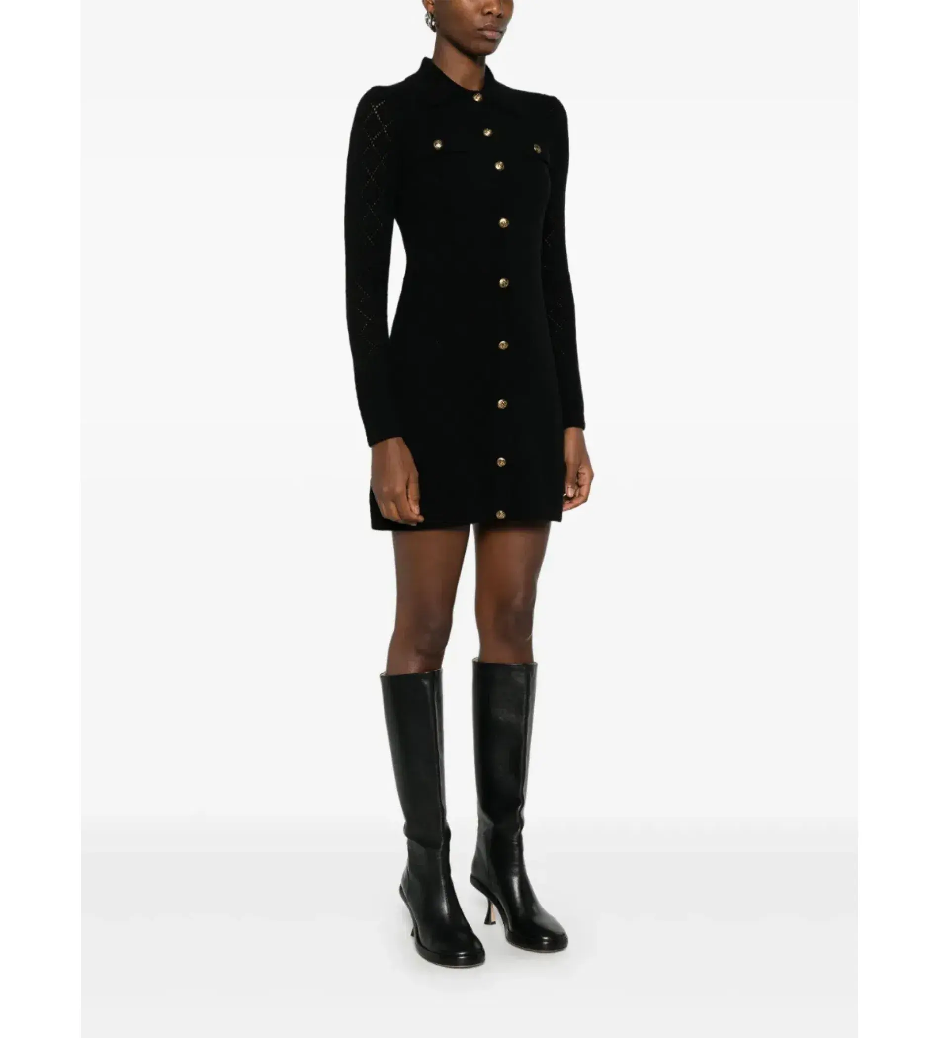 Zimmermann Black Dress With Gold Buttons Size 1/Au 10  - Image 1
