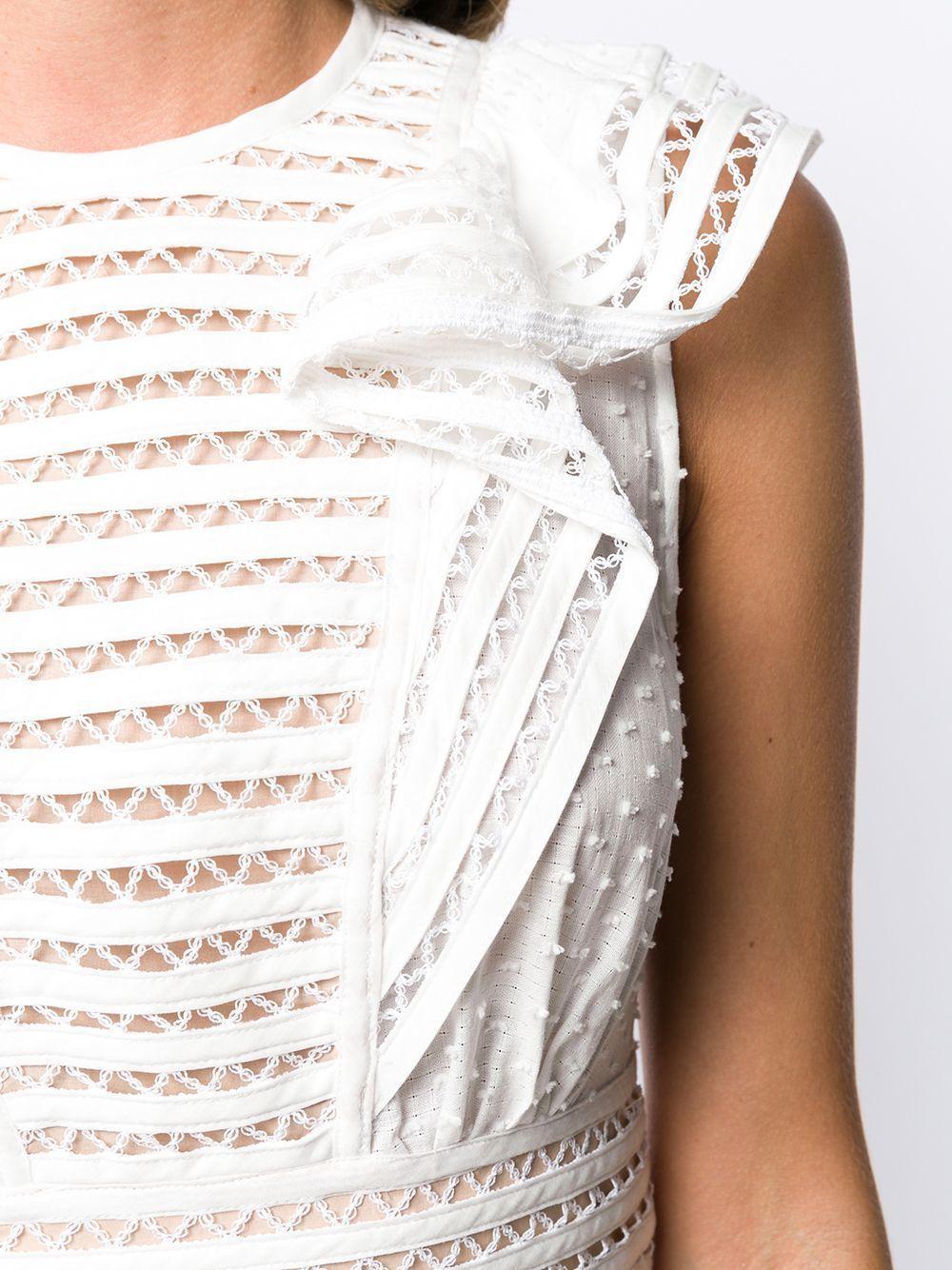 Zimmermann Verity Panelled Linear Dress White Size 2/ AU 12 - Image 3