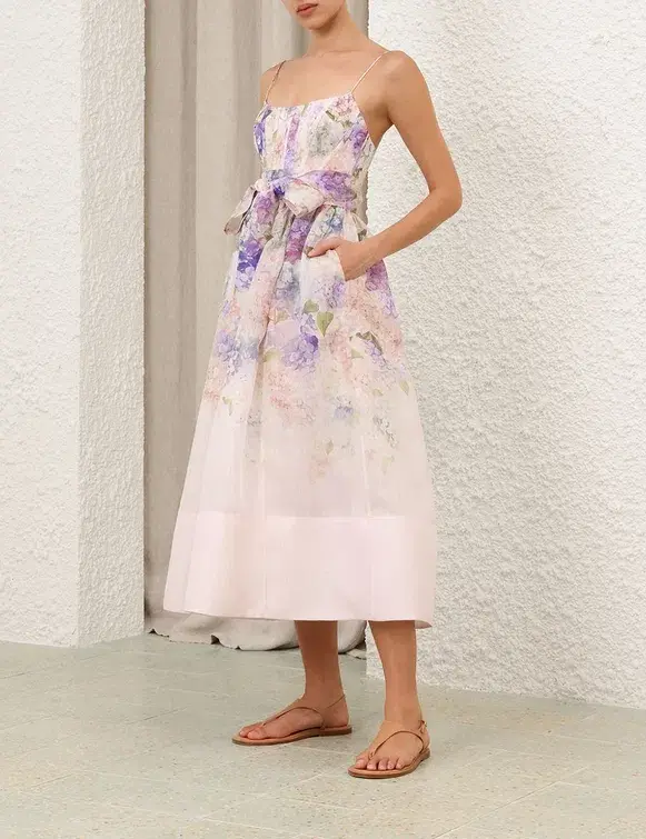 Zimmermann Dawning Corset Midi Dress Multi Hydrangea Size 3 / AU 14 - Image 2