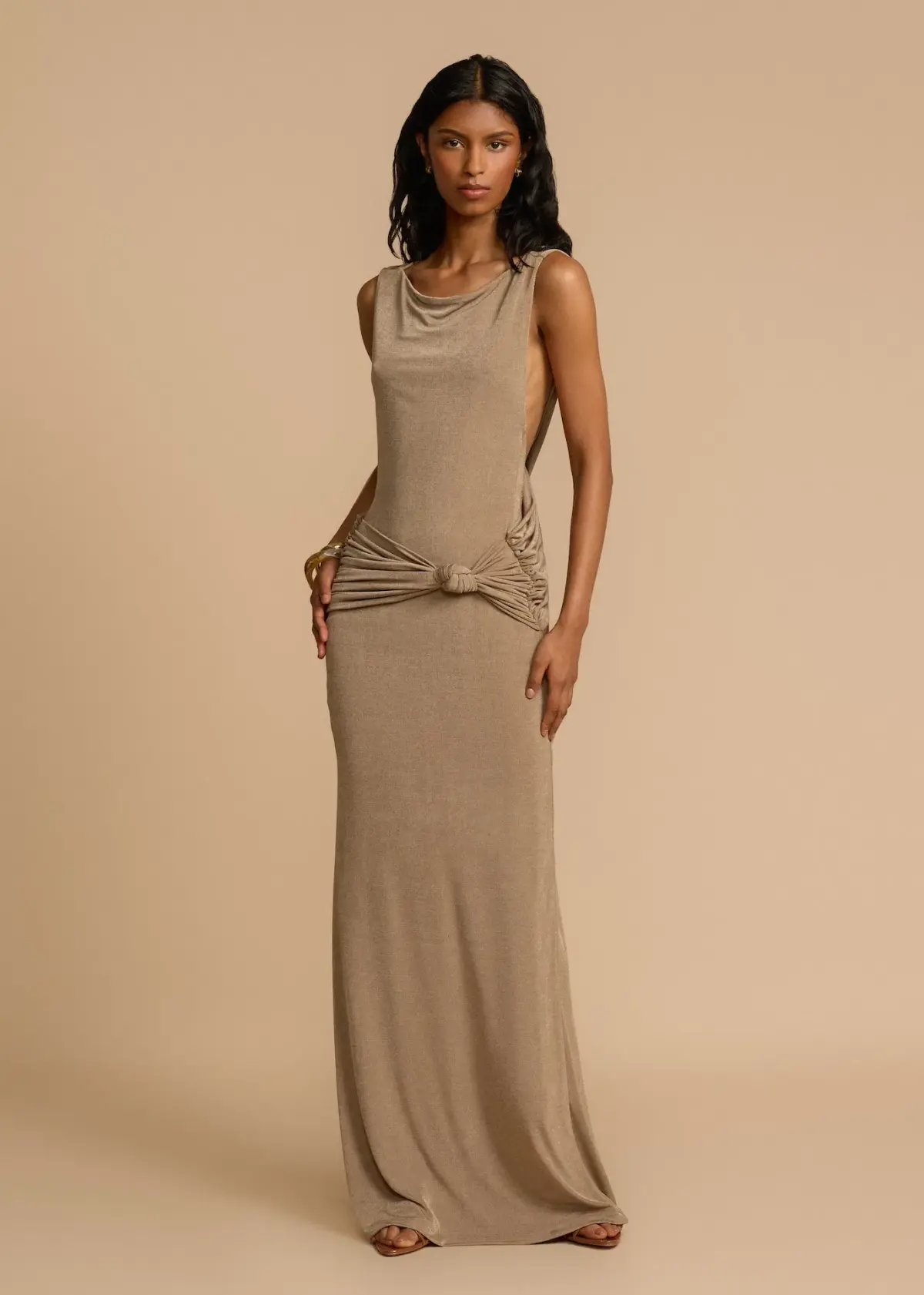 Arcina Ori Matisse Maxi Dress in Metallic Malt Brown Size M / AU 10 - Image 1
