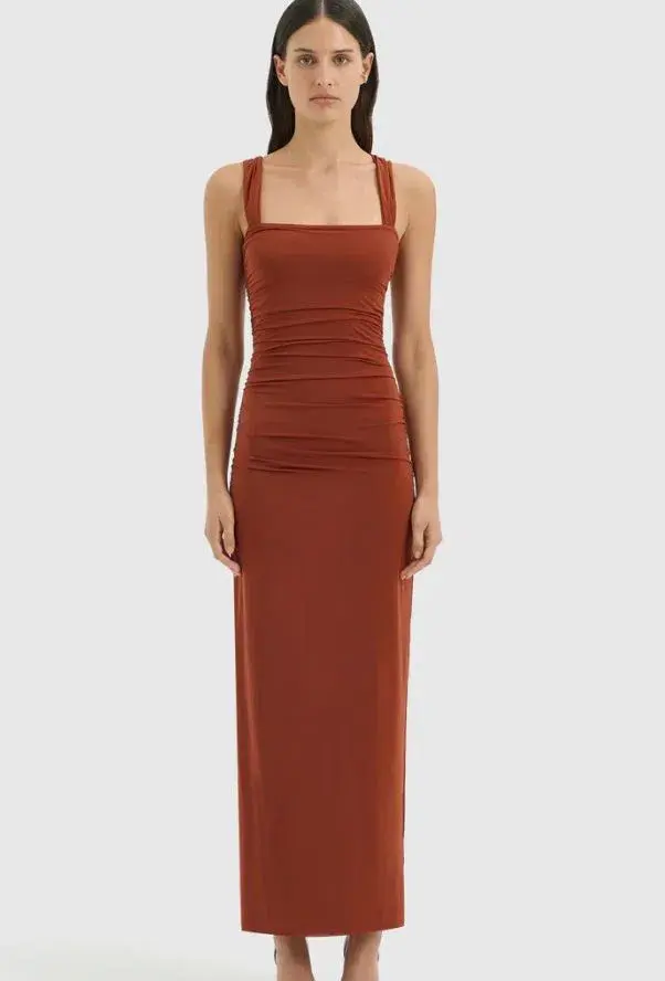 Sir Rosseli Gathered Midi Rust Size AU 8 for rent on The Volte - main image